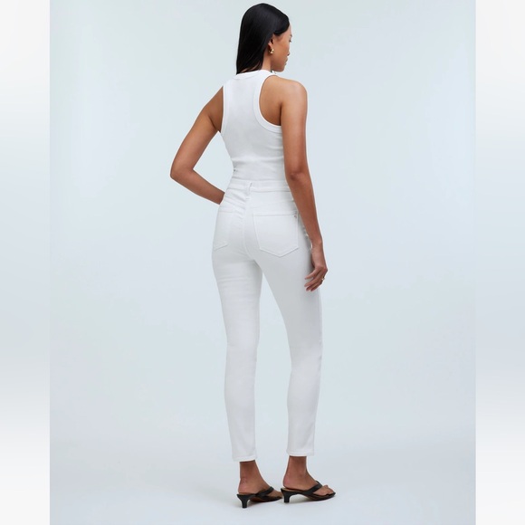 Madewell 10" High-Rise Skinny Jeans in Pure White - Picture 2 of 5
